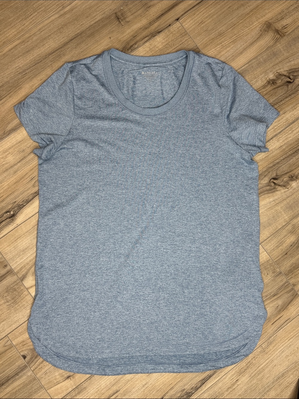 Athleta Light Heather Blue Short Sleeve Crew Tee